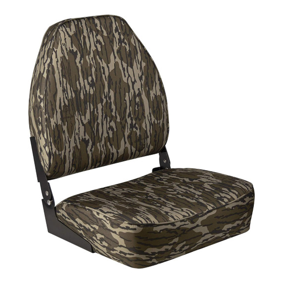Wise Boat Seats Camo High-Back Boat Seat Image in Mossy Oak Original Bottomland