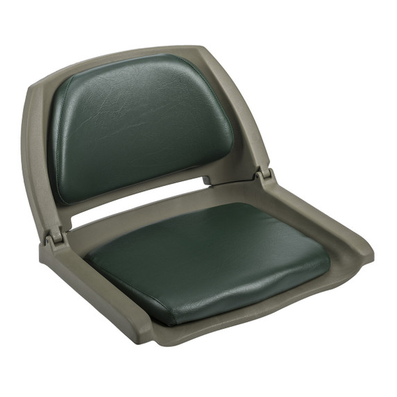 Wise Boat Seats Padded Plastic Fold-Down Boat Seat Image in Wise Green