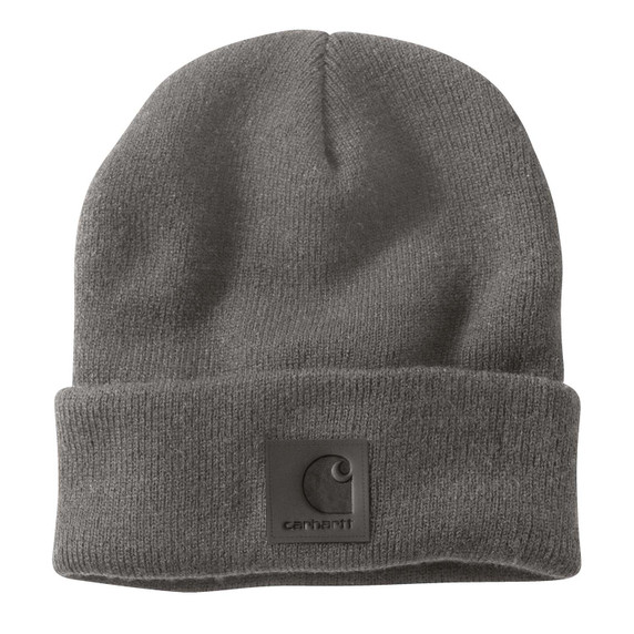 Carhartt Tonal Patch Beanie Image in Mud Gray