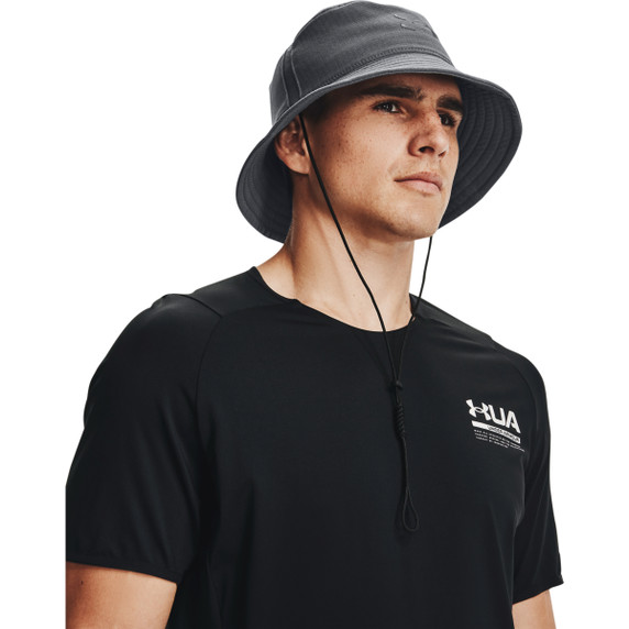 Under Armour Iso-Chill ArmourVent Bucket Hat Model Image in Black