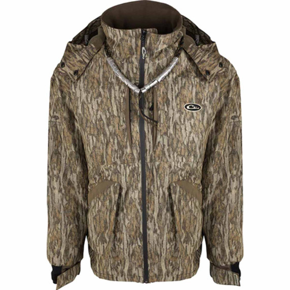 Drake Refuge 3.0 Waterfowler's Wading Jacket Image in Mossy Oak Bottomland