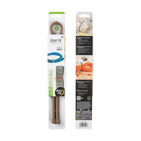 Gear Tie Reusable Rubber Twist Tie - 2 Pack