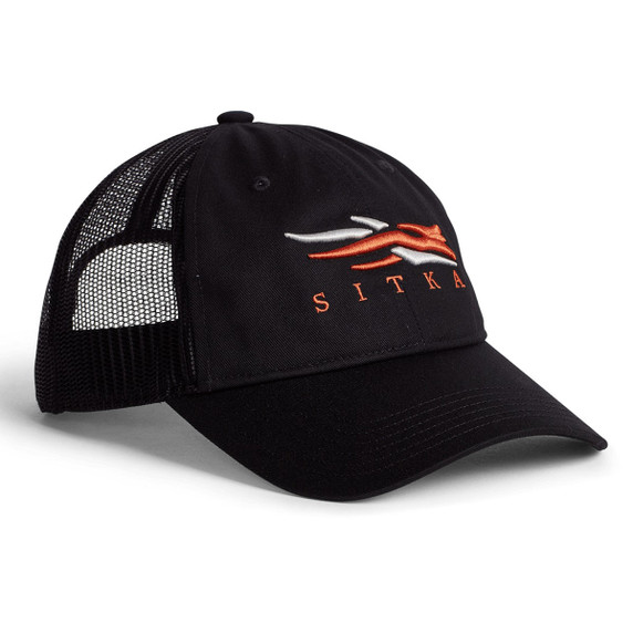 Sitka Icon Lo Pro Trucker Hat Image in Sitka Black