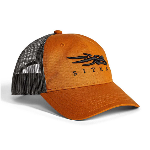 Sitka Icon Lo Pro Trucker Hat Image in Ochre