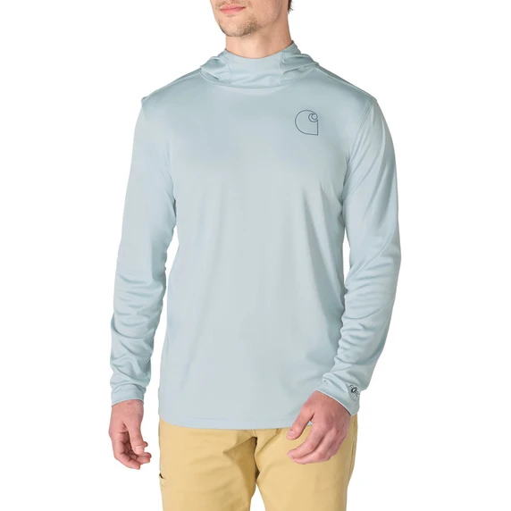 Carthartt Force Sun Defender Lightweight Graphic Hoodie Image in Smoke Blue
