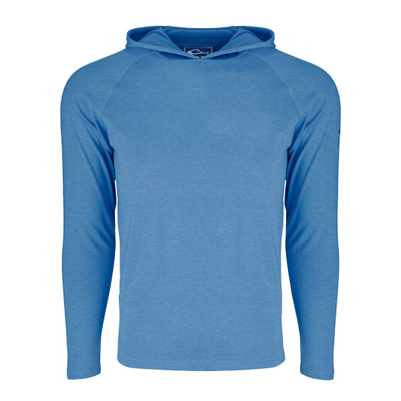 Drake Hunter Creek Bamboo Long Sleeve Hoodie Image in Marina Blue Heather