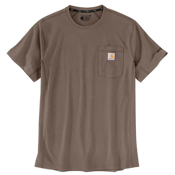 Carhartt Force Relaxed Fit Midweight Short Sleeve Pocket Shirt Image In Sepia