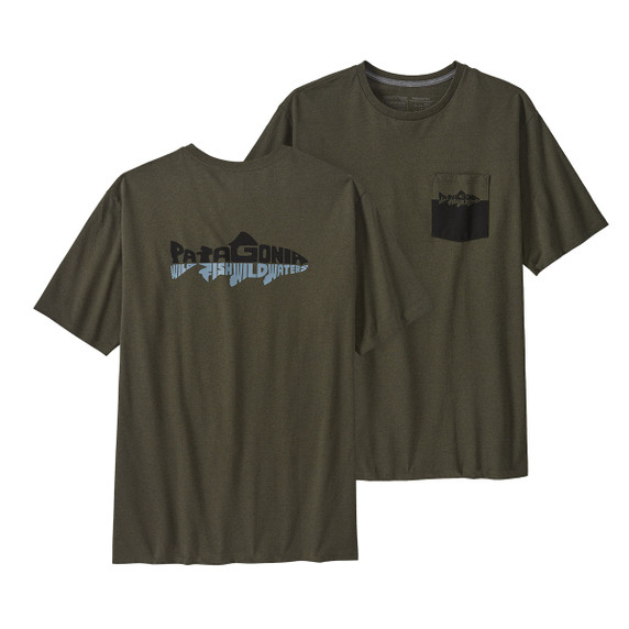 Patagonia Wild Waterline Pocket Responsibili-Tee Image in Basin Green