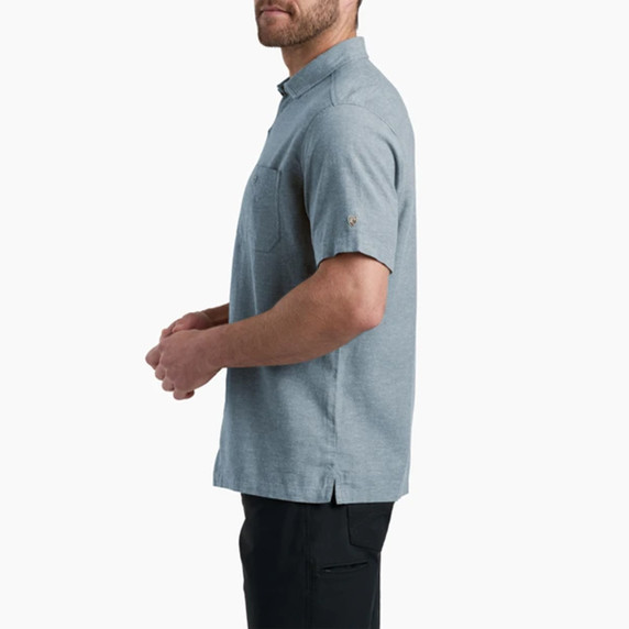 Kuhl Getaway Short Sleeve Shirt Side Image in Desert Sky