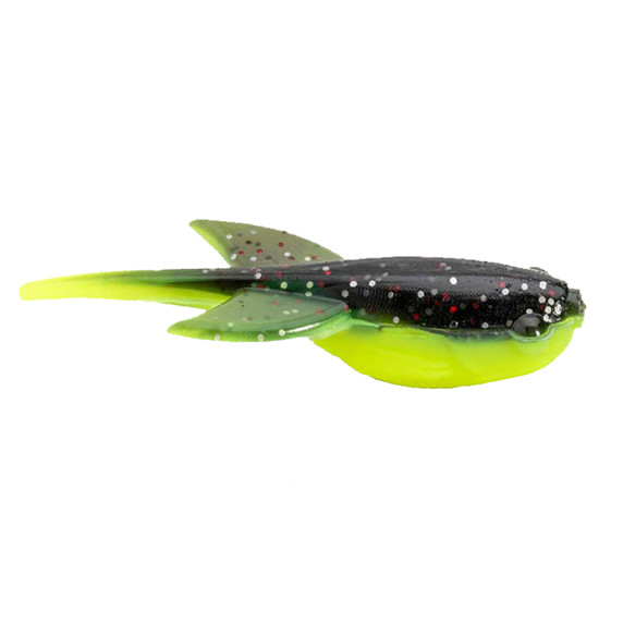 Strike King Mr. Crappie 1.5" Sugar Glider Soft Fishing Bait Image inTuxedo Black Chartreuse