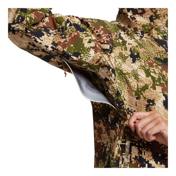 Sitka Women's Dew Point Jacket Underarm Ventilation Image in Subalpine