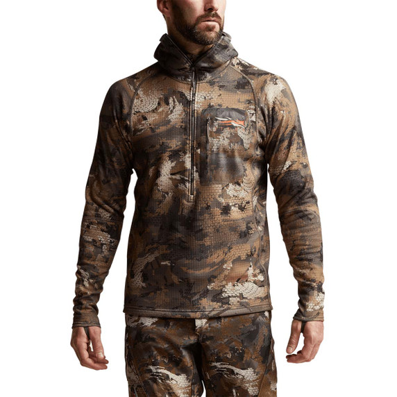 Sitka Grinder Hoodie Model Image in Timber