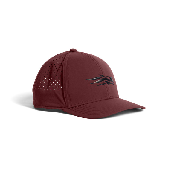 Sitka Icon Plus Mid Pro Trucker Hat Image in Dark Red