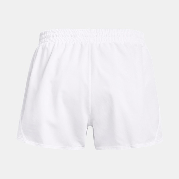 Under Armour Women's Fly By 3" Shorts Back Image in White Reflective