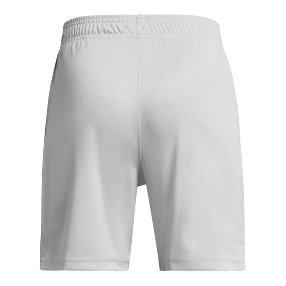Under Armour Boys' Tech Logo Shorts Back Image in Mod Gray-White