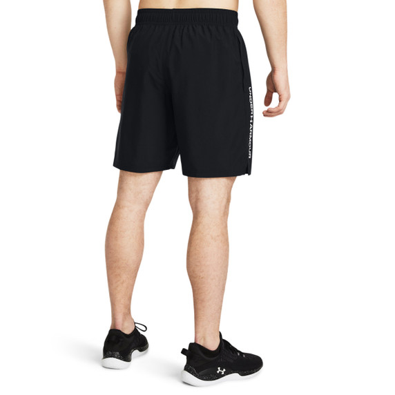 Under Armour Woven Wordmark Shorts Back Image in Black