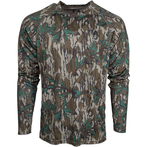 Image of Final Approach Chordata Long Sleeve Crew in Mossy Oak Greenleaf