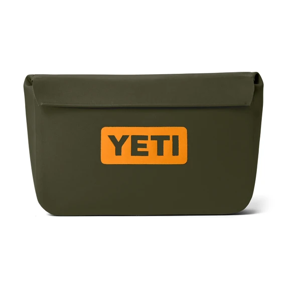 Yeti Sidekick Dry 3L Gear Case Front Image in Olive/King Crab Orange