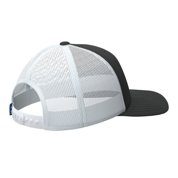 Huk Side Arm Trucker Hat Back Image in Black