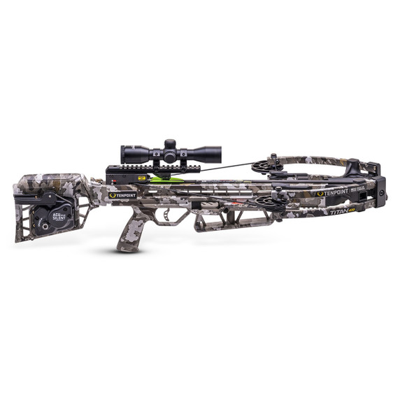 TenPoint Titan 400 ACUdraw Silent Crossbow Package in Vektra Camo Front Image