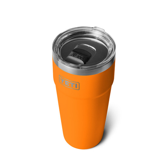 Yeti Rambler 20 oz. Stackable Cup with MagSlider Lid Top Image in King Crab Orange
