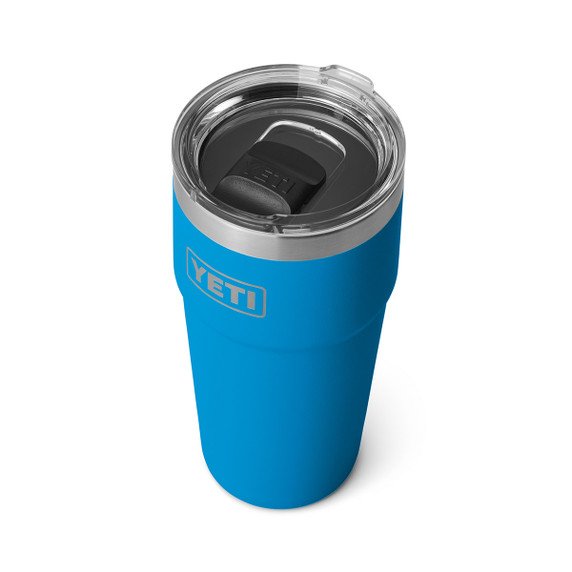 Yeti Rambler 20 oz. Stackable Cup with MagSlider Lid Top Image in Big Wave Blue