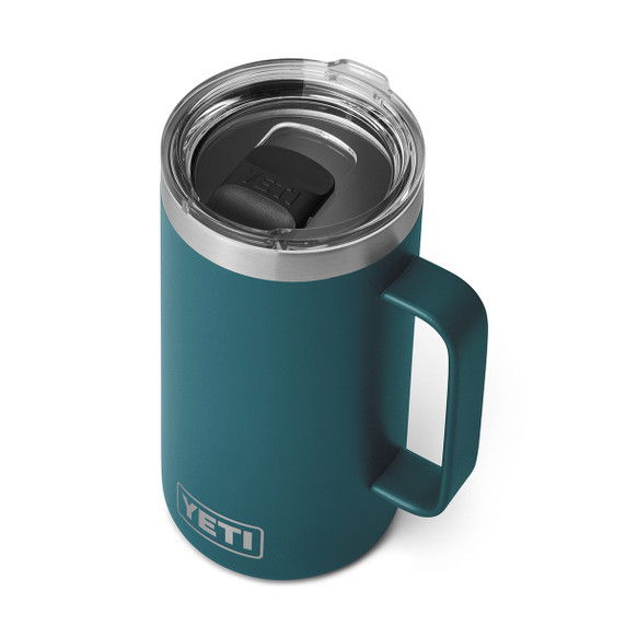 Yeti Rambler 24 oz. Mug with Magslider Lid Top Image in Agave Teal