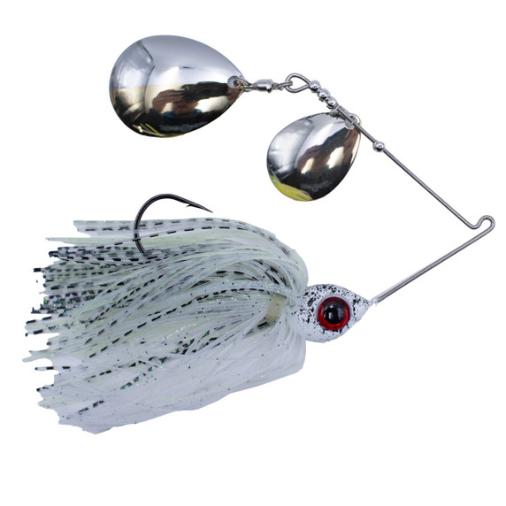 Head Hunter Lures Nasty 50/50 Double Colorado Spinnerbait Product Image - Pearl Pheasant