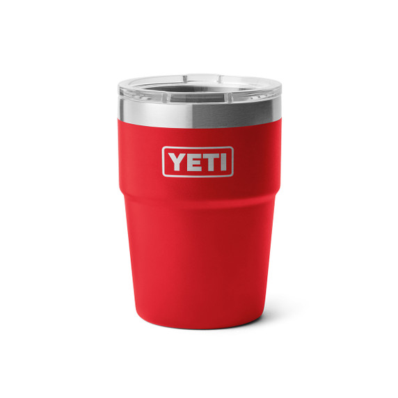 Yeti Rambler 16 oz. Stackable Cup with Magslider Lid Front Image in Rescue Red