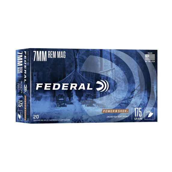 Federal 7mm Remington Magnum 175 Grain 2860 FPS Power-Shok Rifle Ammunition - Box of 20 Image