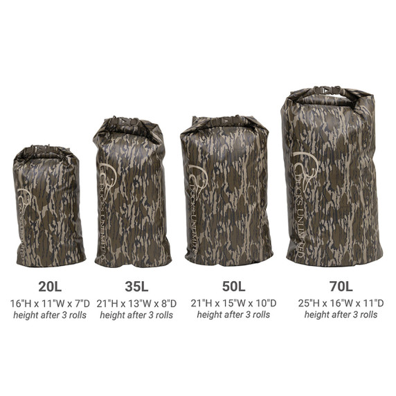 ALPS OutdoorZ Ducks Unlimited Guardian Dry Bag Size Comparison Image