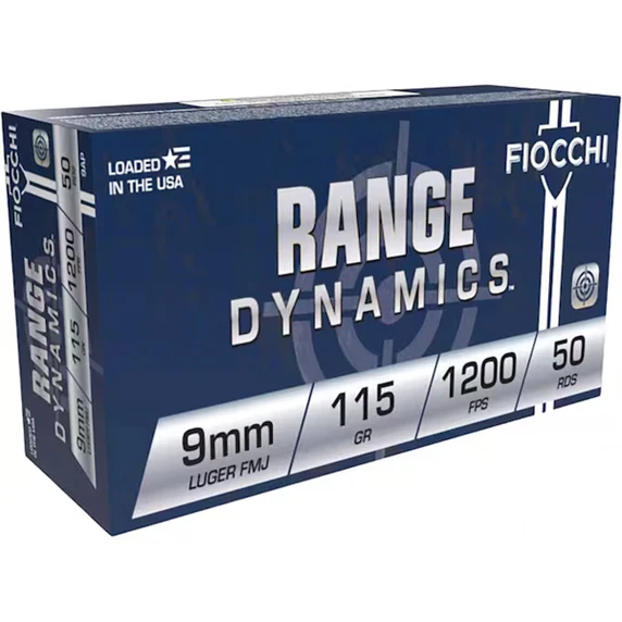 9MM Luger 115 Grain Full Metal Jacket 1200 FPS Pistol Ammunition Box Image