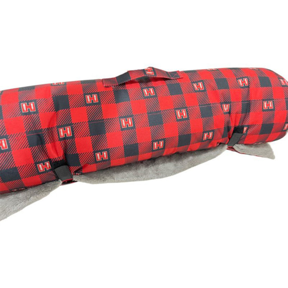 ROCT Hornady Buffalo Plaid Dog Blanket Rolled Up Image