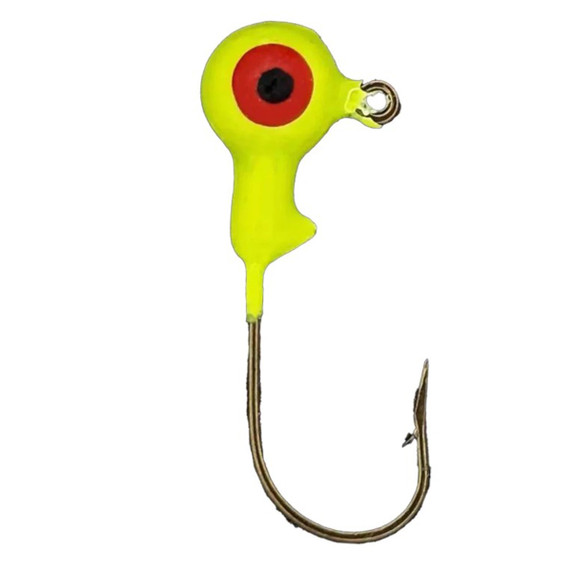 Image of Head Hunter Ball Head Bronze Hook Jig in Chartreuse