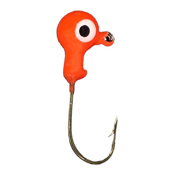 Image of Head Hunter Ball Head Bronze Hook Jig in Chartreuse Flo Orange
