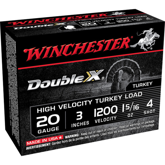 20 Gauge 3" 1 5/16 oz. 1200 FPS Double X High Velocity Turkey Shells, Box of 10