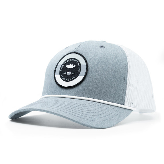 Rogers 5 Panel Mesh Back Hat with Rope Image in HEATHER GREY
