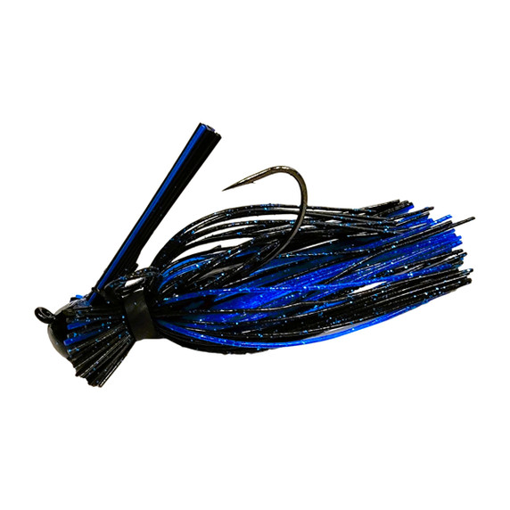 Image of the Chompers Eraser Finesse Jig in Black Blue Flash