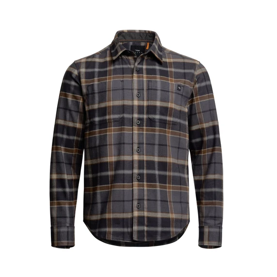 Sitka Ashland Lightweight Flannel Image in Black Cattail Plaid