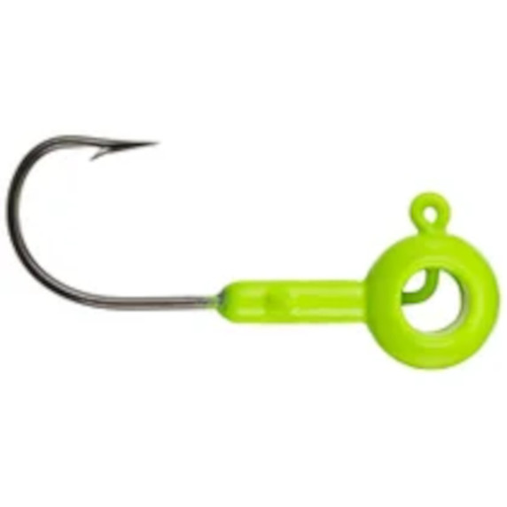 Image of the Crappie Magnet Eyehole Round Jig Head in Chartruese