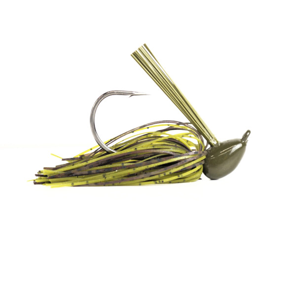 Image of the Motion Fishing Flipping Brush Jig in Green Pumpkin