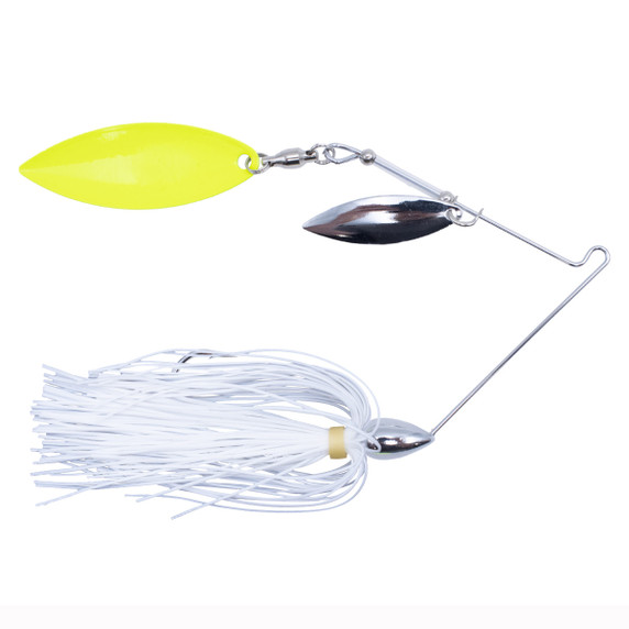 Rogers Sporting Goods GO-2 Spinnerbait with Painted Blades and Double Willow Image in White