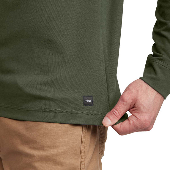 Sitka Foothills Long-Sleeve Henley Waistband Image in Olive Green