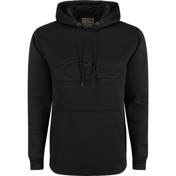 Drake The Back Eddy Embossed Solid Hoodie - Caviar Black