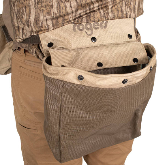 Side Model Image with Pouch Open on the Rogers Toughman Dove Belt.