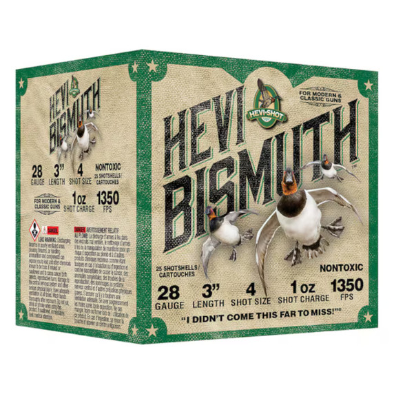 28 Gauge 3" 1 oz 1350 FPS Hevi-Bismuth Shotshells, Case of 250