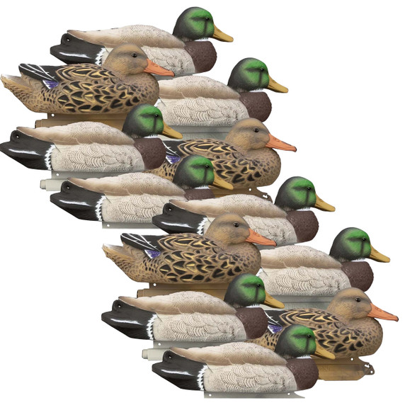 Higdon Standard Size Mallard Foam Filled Floating Duck Decoys 12 Pack Image