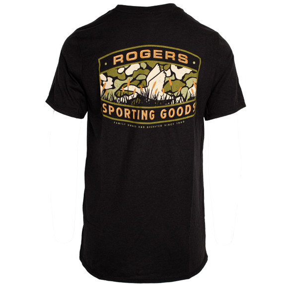 back image of Rogers Camo Duck Silhouette T-Shirt - Black.
