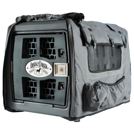 Lucky Duck Kennel Cover Medium - Storm Gray