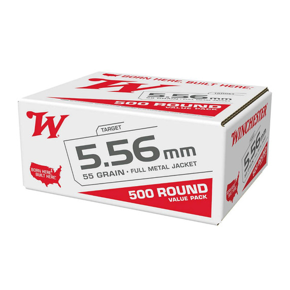 Winchester 5.56mm 55 Grain Full Metal Jacket Rifle Ammunition, 500 Rounds Image